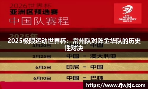 2025极限运动世界杯：常州队对阵金华队的历史性对决